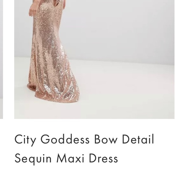 City Goddess Sequins Gown with Bow - Picture 5 of 10